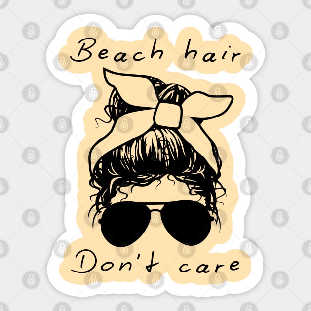 Beach Hair. Don't Care. Sticker by SilverFoxx Designs